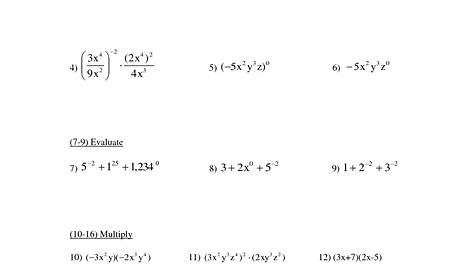 exponents and multiplication worksheet