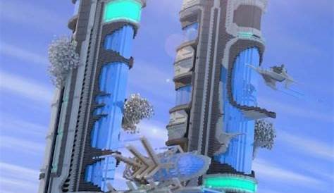 Futuristic Tower - Art, Building Map For Minecraft 1.19.1, 1.18.2 | PC