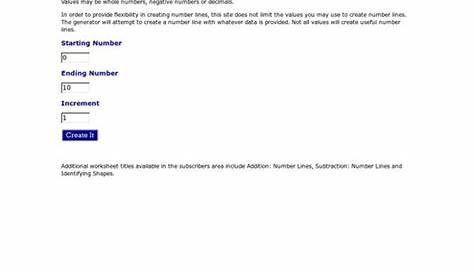 math worksheet site number line