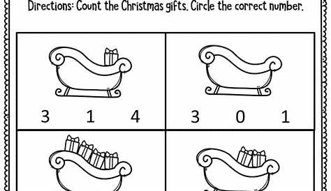free christmas counting worksheets