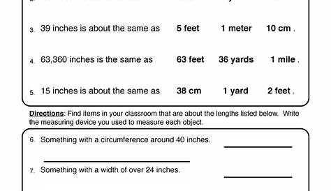 measurement inches worksheet