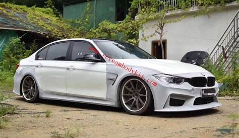 BMW F30 F35 320 325 328 wide body kit front bumper front lip after
