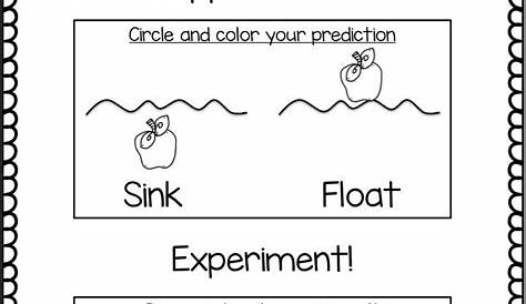 sink or float worksheet for kindergarten