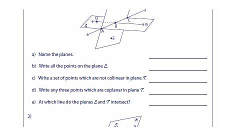points lines and planes geometry worksheets