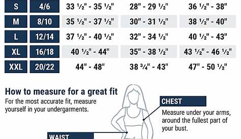 women's winter jacket size chart