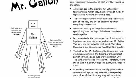 Gallon Man Printable Worksheets | 99Worksheets