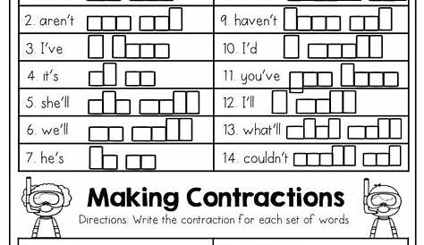 Contractions Worksheet | Contraction worksheet, 2nd grade reading, 2nd