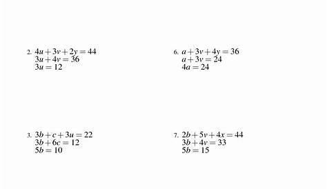 systems of equations substitution worksheet