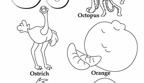 Words from Letter O Coloring Page (With images) | Coloring letters