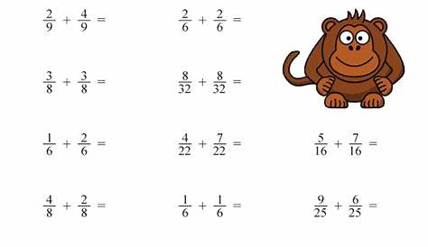 math worksheet adding fractions