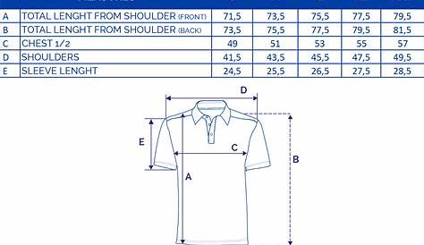 Size Chart - Polo Shirt Man
