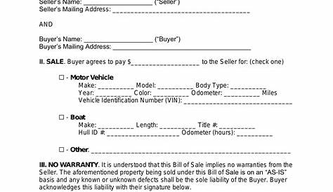 As Is No Warranty Private Sael Form Printable - Printable Forms Free Online