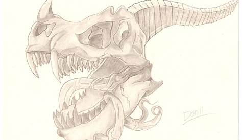 Dragon Skull Drawing by Crapontv | dragoart.com