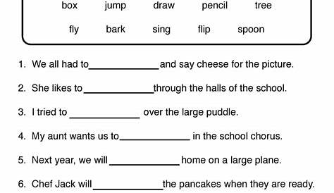 identify the verbs worksheet