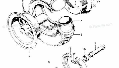 Honda Motorcycle Models with no year OEM Parts Diagram for FRONT WHEEL