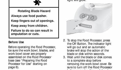 kitchen aid food processor manual