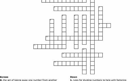 Math Worksheets Math Crossword Puzzle Answer Key / Algebra Vocabulary