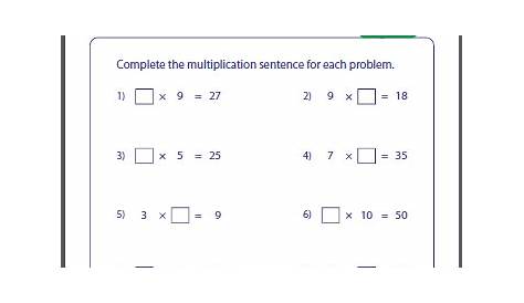 Missing Factor Worksheets / Missing Factor Multiplication