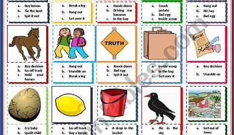 idioms worksheets with answers