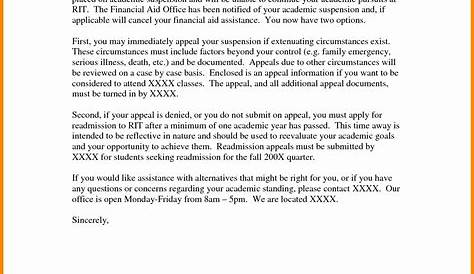 successful academic appeal letter sample