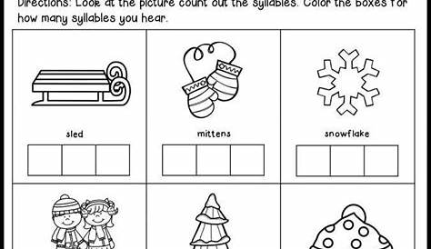 10+ Syllable Winter Worksheet Free Kindergarten - Kindergarten
