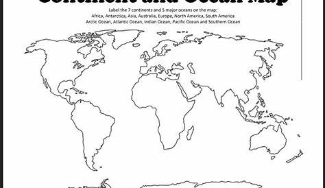 Continents And Oceans Map Printable Worksheet | Images and Photos finder