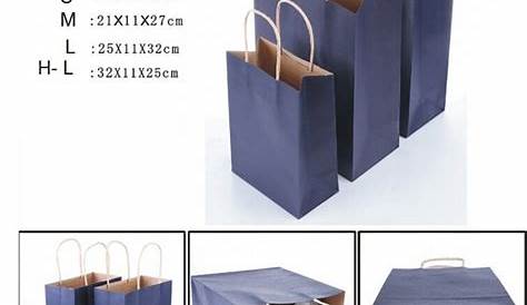gift bag size chart