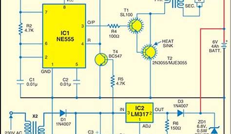 Automatic Emergency Light | Detailed Circuit Diagram Available