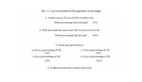 percentage change worksheet