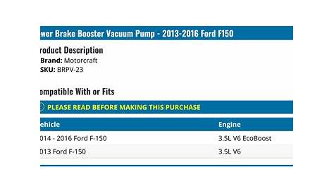 brake vacuum pump for 2011 ford f-150