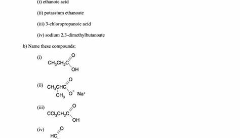 Naming Organic Compounds: 2 Chemistry Worksheets printable pdf download