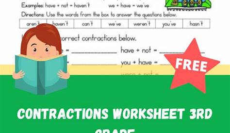 contractions worksheet 3rd grade | Worksheets Free