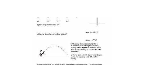 Projectile Motion Practice Worksheet - Promotiontablecovers