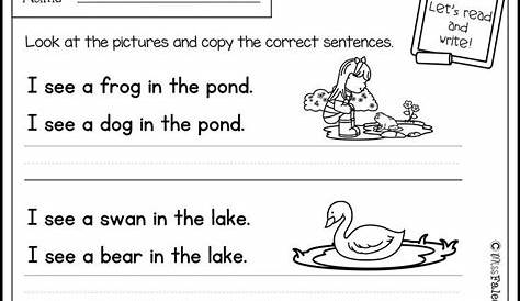 sentence copying worksheets