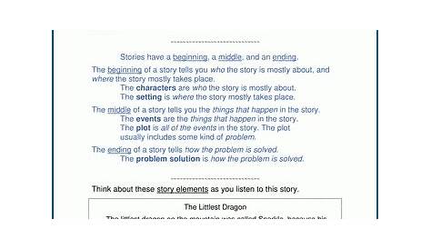 story elements worksheet 2nd grade