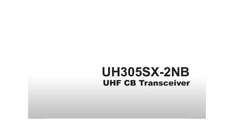 Uniden UH305SX-2NB Owner`s manual | Manualzz