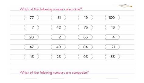 36 Prime Numbers Worksheet With Answers - support worksheet