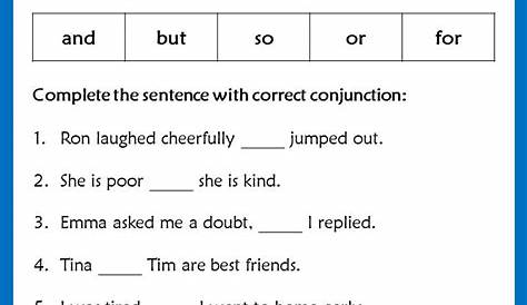 identifying conjunctions worksheet 5th grade