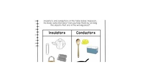 heat conductors and insulators worksheet