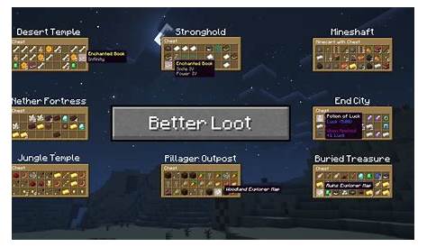 Better Loot Tables (structures, mobs, blocks)! Minecraft Data Pack