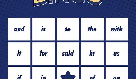 10 Best Sight Word Bingo Cards Printable - printablee.com