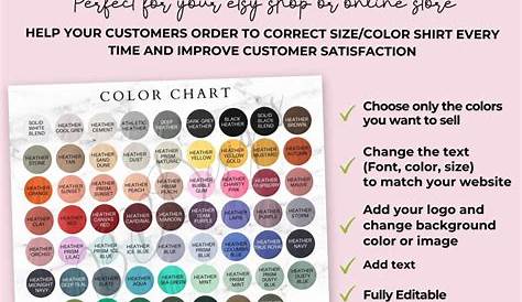Bella Canvas 3001 Heather CVC Color Chart T-Shirt Mockup Flat | Etsy