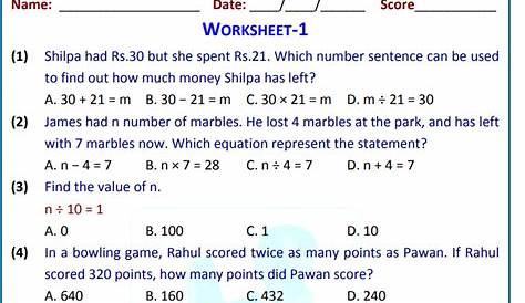 Math printable worksheets