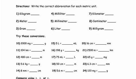 48 English to Metric Conversion Worksheet | Chessmuseum Template