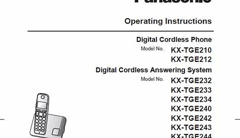 Panasonic KX-TGEA20 Manual - Download Manual PDF Online