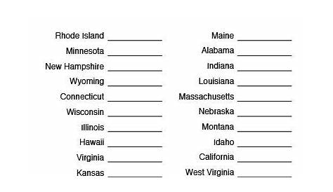 states and capitals quiz printable