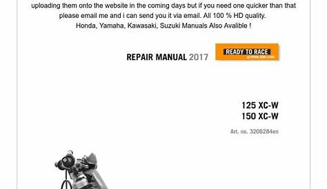 2017 KTM Off-Road Service Repair Manuals Now Avalible | Ktm, Repair