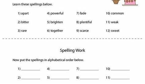 spelling and reading worksheets