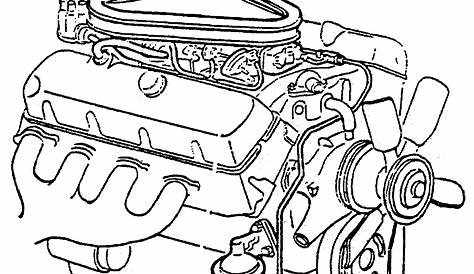 simple car engine diagram outline