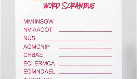 summer word scramble pdf